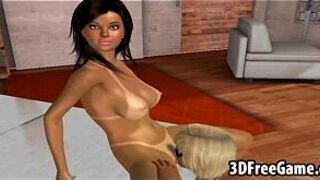 Sexy big titties 3D tan lined lady getting fucked porn video